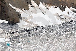 Detailed view of the Lowell Glacier in Kluane National Park, Yukon, Canada