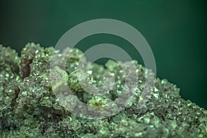 Detailed view of a mineral stone on blurred background