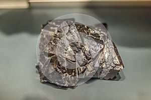 Detailed view of a mineral stone on blurred background photo