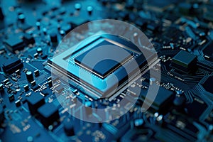 Detailed View of a Modern Computer Microprocessor