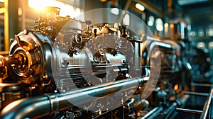 Detailed view of a modern jet engine installed in an airplane, showcasing advanced technology and intricate design