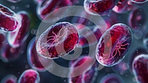 A detailed view of Plasmodium the protozoan responsible for causing malaria with its unique crescent shape and multiple