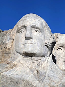 Detailed View of the Regal Founding Father George Washington features at Mount Rushmore South Dakota National Monument