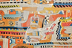 detailed view of a samoan tapa cloth