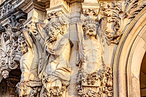 Detailed view of sandstone figures