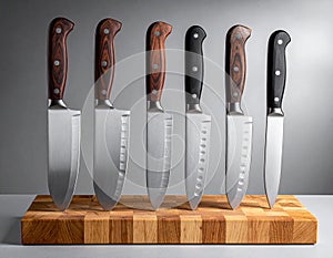 Kitchen Knives Set High Quality On Cutting Board Professional Sharp Cooking Culinary Tools