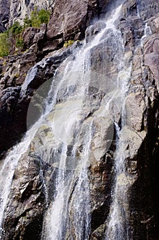 Detailed view of a small waterfall