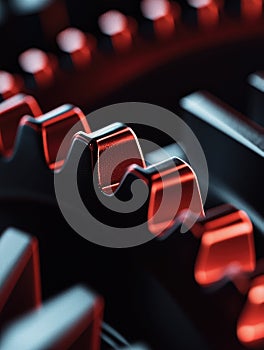 Red Black Computer Keyboard Close Up