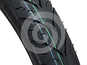 Motorcycle bicycle or car auto tire profile in detail photo