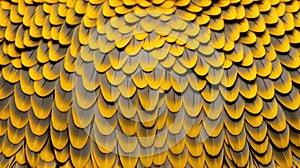 Detailed view of vibrant yellow and black feathers of bird. Perfect for nature enthusiasts and