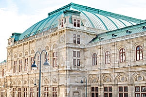 A detailed view of The Vienna State Opera House in Vienna