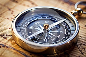 Close up view of the compass
