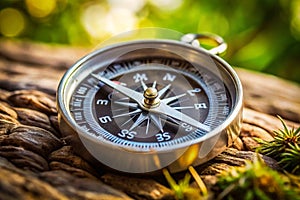 Close up view of the compass