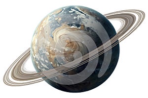 Detailed visualization of a Ringed Planet in a Stunning Cosmic Environment