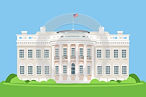 Detailed white house illustration Vector illustration.