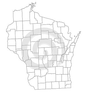 Detailed Wisconsin Blind Map.