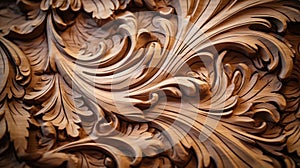 Detailed wood carvings on furniture