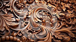 Detailed wood carvings on furniture