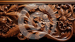 Detailed wood carvings on furniture