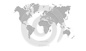 Detailed world map with borders of states. Isolated world map.