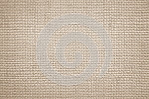 Detailed woven fabric texture background mesh pattern light beige color blank. Jute hessian sackcloth burlap canvas Natural