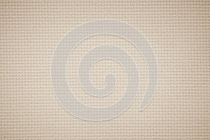 Detailed woven fabric texture background mesh pattern light beige color blank. Jute hessian sackcloth burlap canvas Natural