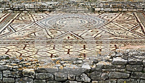 Detailled view Mosaic at the Basilica of Euphrasius Porec Croatia