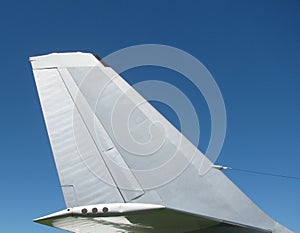 Details of airplane tail.