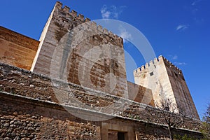 Details of Alcazaba towers, Granada, Spain