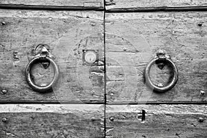 Details of an ancient Italian door.