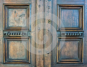 Details of an ancient Italian door.