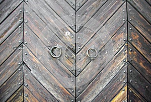 Details of an ancient Italian door.