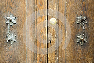Details of an ancient Italian door.