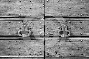 Details of an ancient Italian door.