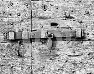 Details of an ancient Italian door.