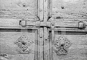 Details of an ancient Italian door.