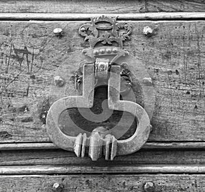 Details of an ancient Italian door.