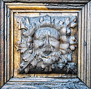 Details of an ancient Italian door.