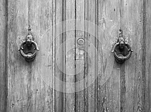 Details of an ancient Italian door.