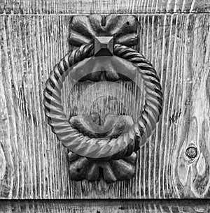 Details of an ancient Italian door.