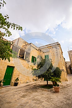 Details Ancient Streets Alleys Mdina Old Architecture Travel Location Limestone Walls