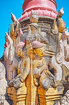 Details of ancient stupa, Kakku Pagodas, Myanmar