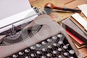 Details on antique typewriter