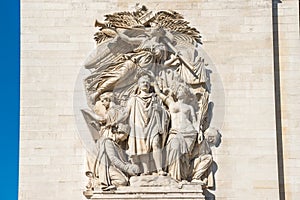 Details of Arc de Triomphe in Paris