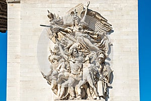 Details of Arc de Triomphe in Paris