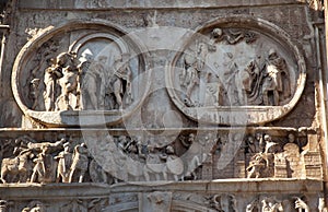 Details Arch of Constantine Rome Italy