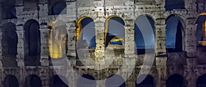 Details of the arches that make up the Gigantic Colosseum in Rome - Italy