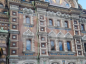 Details of the architectural design and decoration of the facade