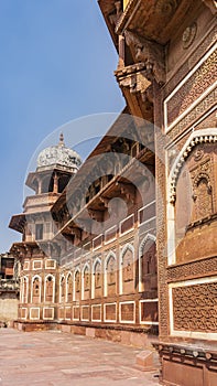 Details of the architecture of the Jahangir Mahal Palace in the Red Fort