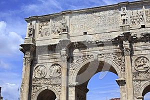 Details of Arco de Constantino in Rome photo